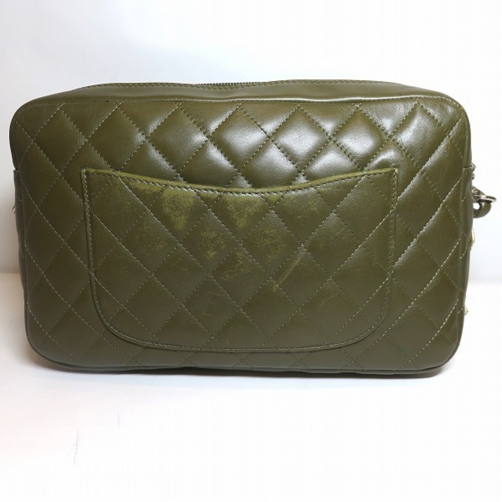 Chanel Khaki Python Cambon Bag Shoulder Line Bag